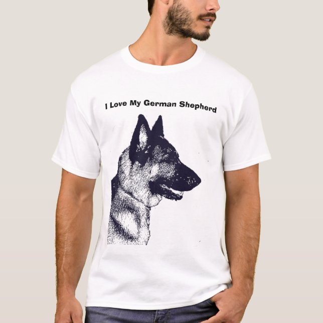 I Love My German Shepherd T-Shirt (Front)