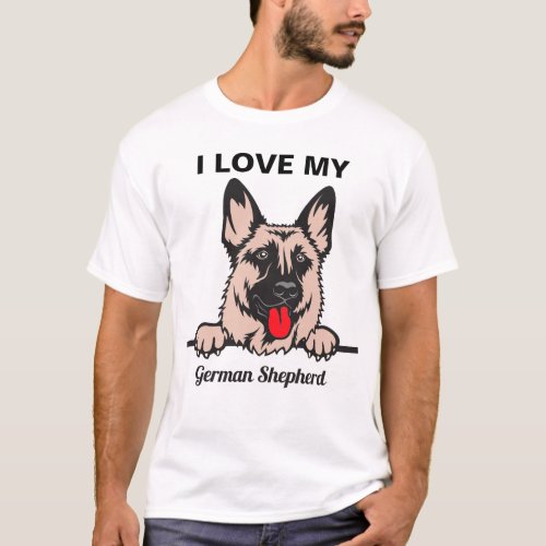 I Love My German Shepherd  T_Shirt