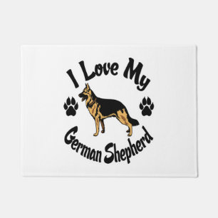 I Love My German Shepherd Tee Shirt Doormat