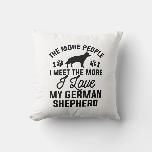 I Love My German Shepherd Throw Pillow (Front)