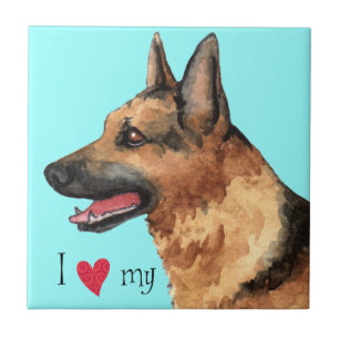 I Love my German Shepherd Tile