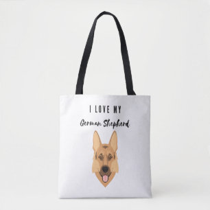 I Love My German Shepherd Tote Bag