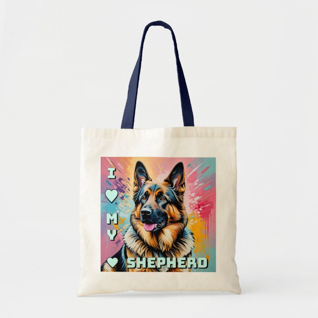 I love my German Shepherd Tote Bag (Front)