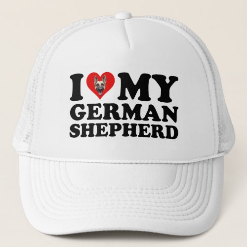 I Love My German Shepherd Trucker Hat