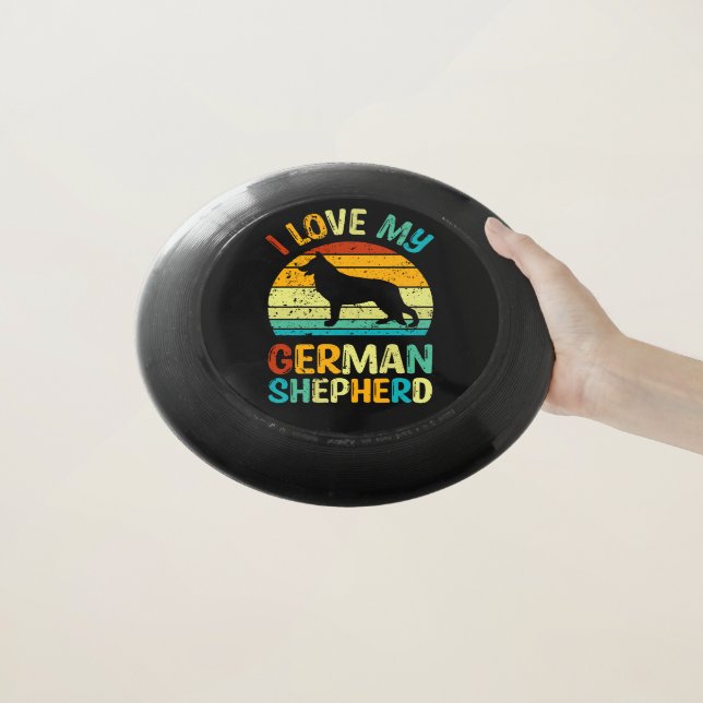 I Love My German Shepherd Wham-O Frisbee (In Hand)