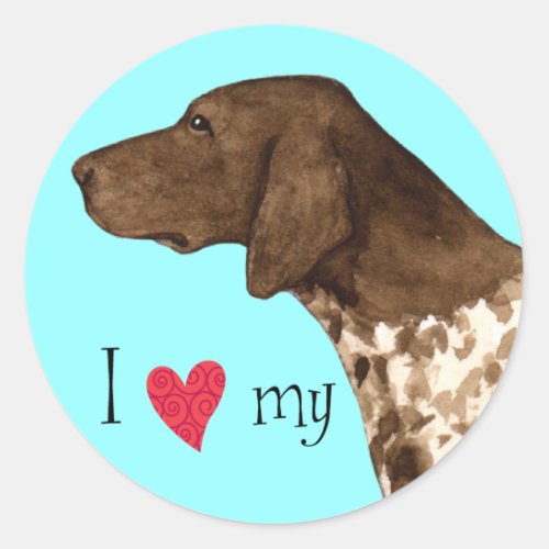 I Love my German Shorthaired Pointer Classic Round Sticker