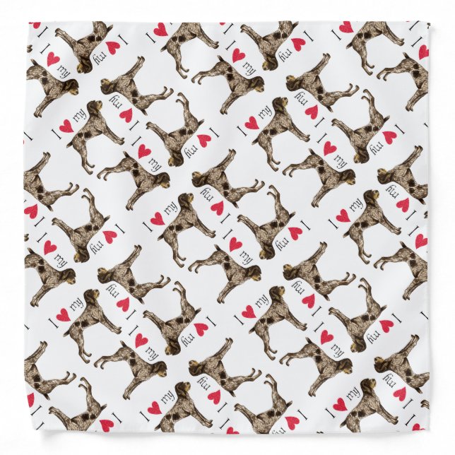I Love my German Wirehaired Pointer Bandana (Front)