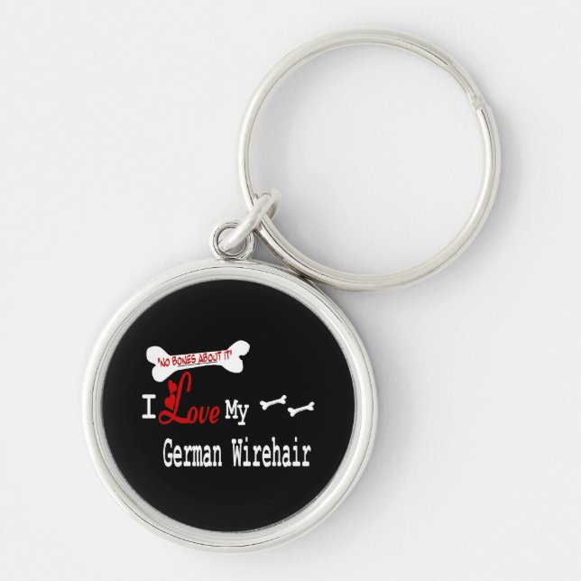 I Love My German Wirehaired Pointer Keychain (Front)