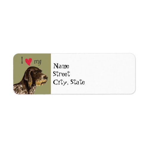 I Love my German Wirehaired Pointer Label