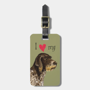 I Love my German Wirehaired Pointer Luggage Tag
