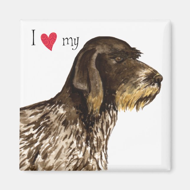 I Love my German Wirehaired Pointer Magnet (Front)
