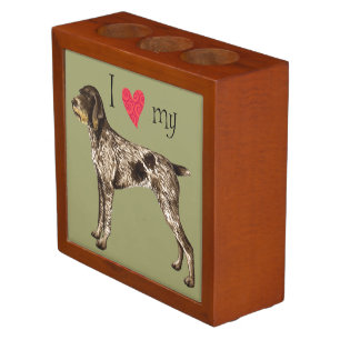 I Love my German Wirehaired Pointer Pencil Holder