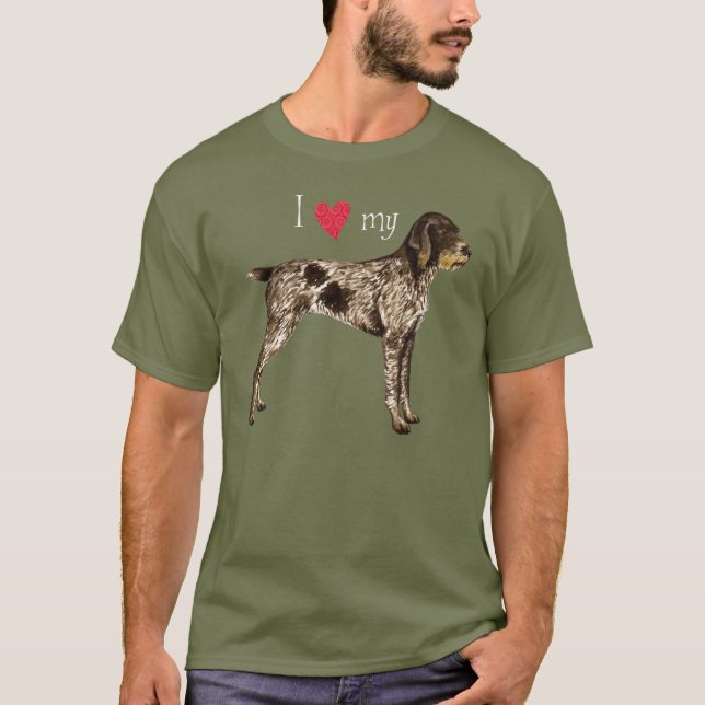I Love my German Wirehaired Pointer T-Shirt (Front)