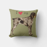 I Love My German Wirehaired Pointer Throw Pillow at Zazzle