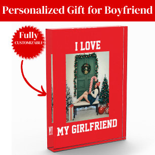 I Love My GF Photo Acrylic Award Gift for BF