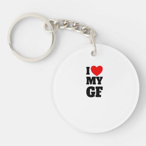 I Love My GF Red Heart Hot Girlfriend Lovemy girlf Keychain