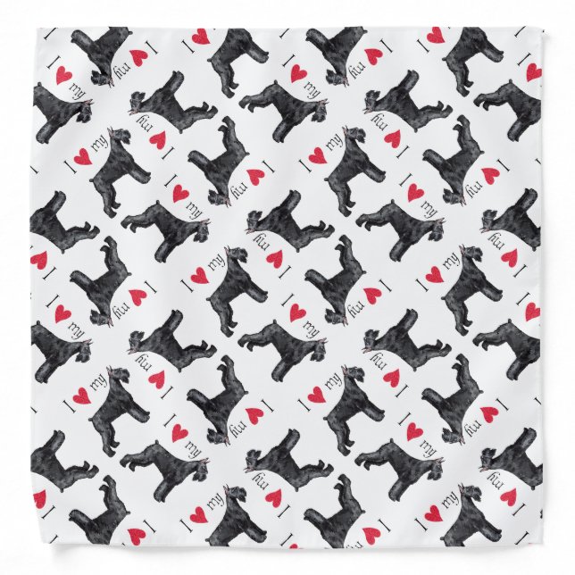 I Love my Giant Schnauzer Bandana (Front)