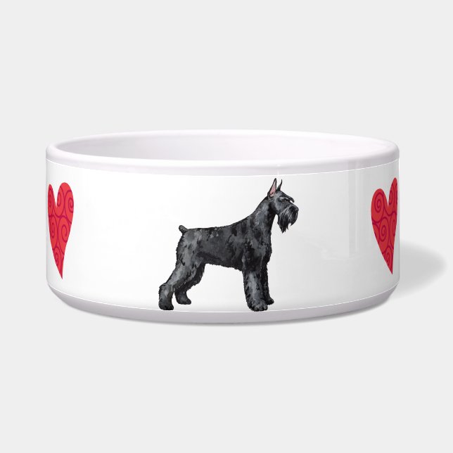 I Love my Giant Schnauzer Bowl (Right)
