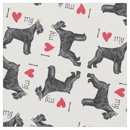 I Love my Giant Schnauzer Fabric