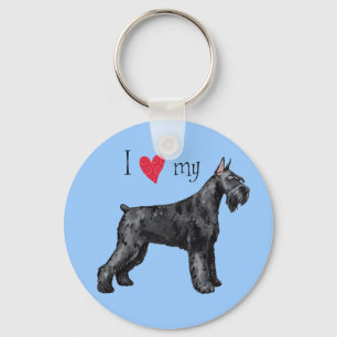 I Love my Giant Schnauzer Keychain