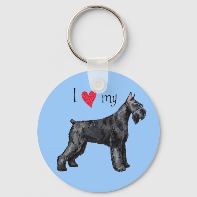 I Love my Giant Schnauzer Keychain (Front)