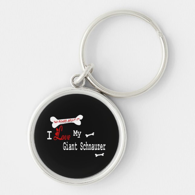 I Love My GIANT SCHNAUZER Keychain (Front)