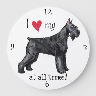 I Love my Giant Schnauzer Large Clock