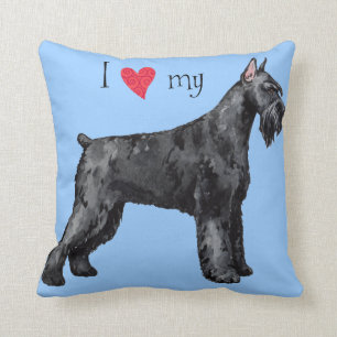 I Love my Giant Schnauzer Throw Pillow