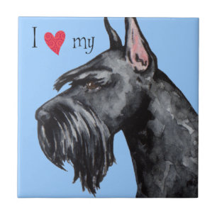 I Love my Giant Schnauzer Tile