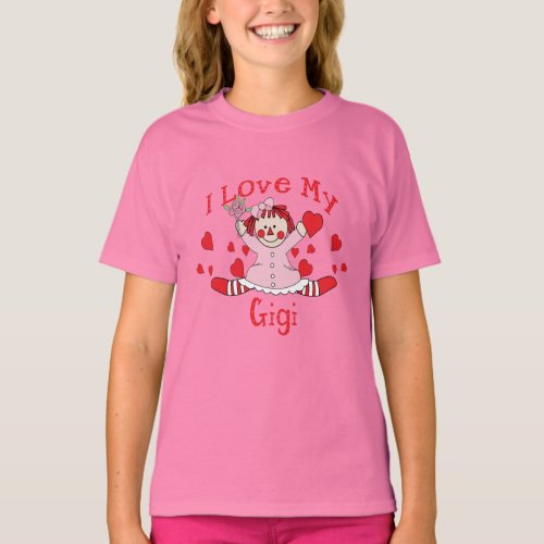 I love My Gigi Rag Doll  Hearts T_Shirt