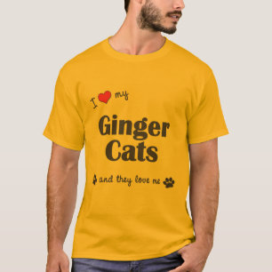 I Love My Ginger Cats (Multiple Cats) T-Shirt