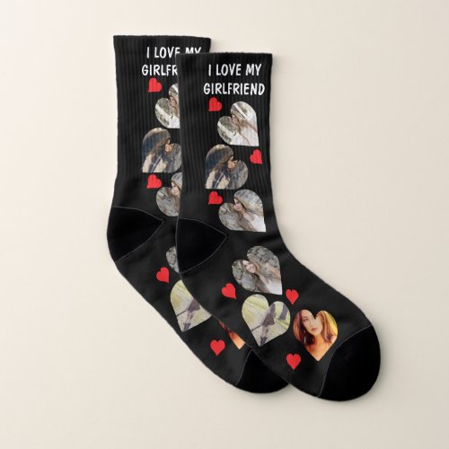 I Love My Girlfriend 6 Photo Collage  Hearts Socks