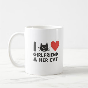 I Love My Girlfriend and Her Cat" Cat Head Mug Des