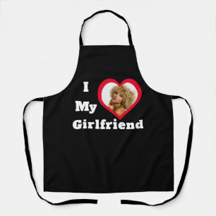 I Love My Girlfriend Bae Personalized Custom Photo Apron