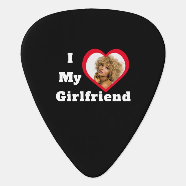 I Love My Girlfriend Bae Personalized Custom Photo Guitar Pick (Front)