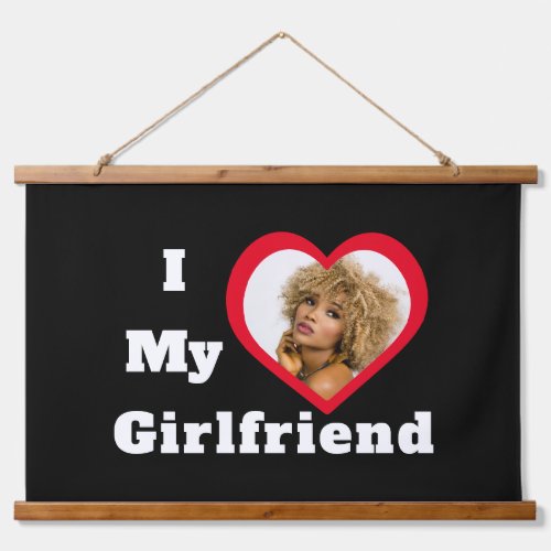 I Love My Girlfriend Bae Personalized Custom Photo Hanging Tapestry