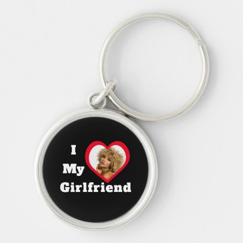 I Love My Girlfriend Bae Personalized Custom Photo Keychain
