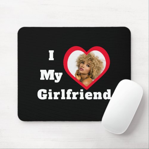 I Love My Girlfriend Bae Personalized Custom Photo Mouse Pad