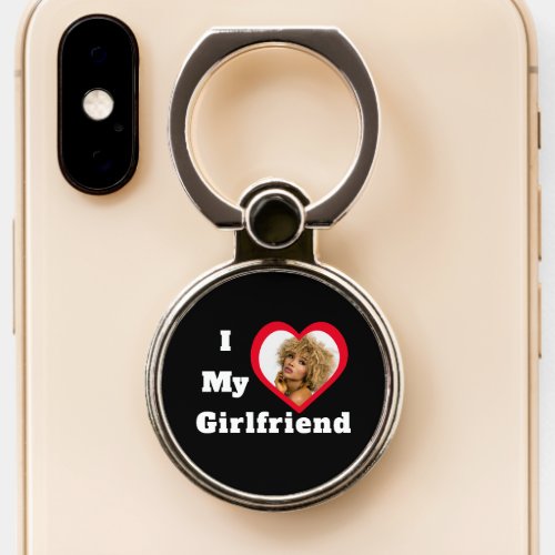 I Love My Girlfriend Bae Personalized Custom Photo Phone Ring Stand