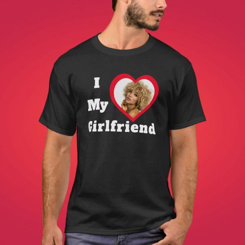 I Love My Girlfriend Bae Personalized Custom Photo T_Shirt