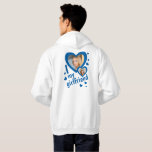 I love my Girlfriend Blue photo front and back Hoodie<br><div class="desc">Create your own I love my girlfriend atlantic blue and white hoodie shirt. This shirt can be a cringe, funny bf anniversary gift. Force your boyfriend to wear this super cute tiktok trend shirt all the time. He will receive a lot of compliments at school and on Instagram. The "I...</div>