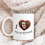 I Love My Girlfriend Boyfriend Custom Photo Text Coffee Mug<br><div class="desc">Upload a photo, and easily create your personalized mug. Click EDIT USING DESIGN TOOL to change the text color. You can TRANSFER this DESIGN on other Zazzle products and adjust it to fit most of the Zazzle items. Standard Studio designs are made in high-resolution vector graphics for a professional print....</div>