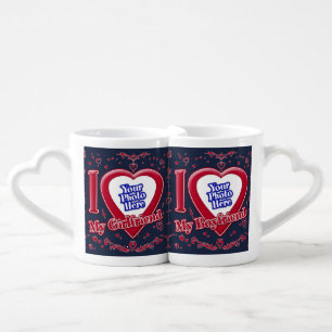 I Love My Girlfriend Boyfriend Photo Red Hearts Na Coffee Mug Set