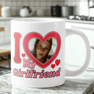 I Love My Girlfriend Boyfriend Wife Husband Photo Giant Coffee Mug