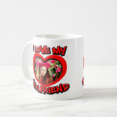 I Love my Girlfriend Bubble Red Heart Frame Coffee Mug (Front Left)