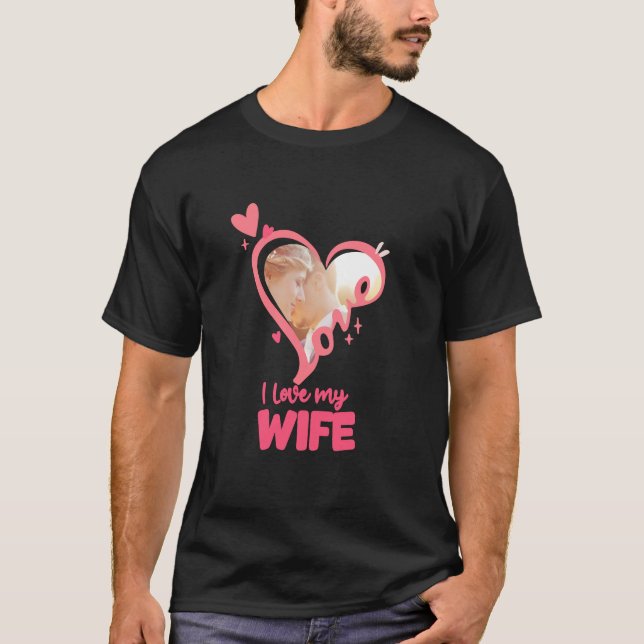 I love my Girlfriend Cool Heart Photo. T-Shirt (Front)