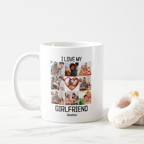 I love My Girlfriend Custom 9 Photo Collage Coffee Mug