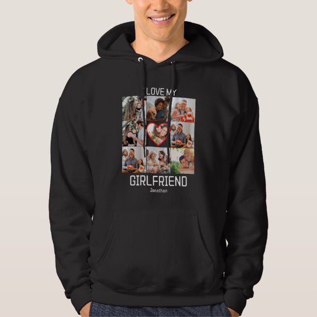 I love My Girlfriend Custom 9 Photo Collage Hoodie (Front)