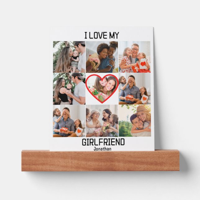 I love My Girlfriend Custom 9 Photo Collage Picture Ledge (Front)