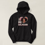 I Love My Girlfriend Custom Black Hoodie<br><div class="desc">Cute retro font that says " I Love My GIRLFRIEND"  - upload a photo for inside the heart (best to crop before upload). Retro colors can be changed in "Edit using Design Tool" section. Comes in white with pink and red color ways. ©Marisu Valencia</div>